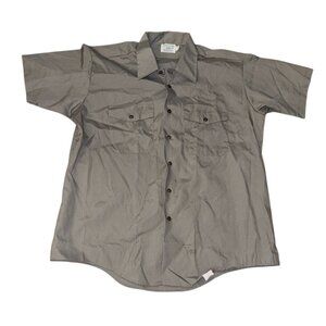 Elbeco Duracloth Short Sleeve Gray Uniform Shirt XL - Made In USA